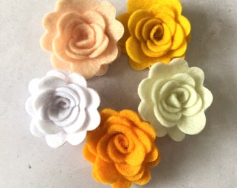 Spring Felt Roses,(10),  die cut felt flowers, 3D Roll Up flower