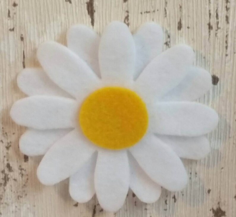 White Felt Daisies LARGE Die Cut Felt Daisy Flowers Etsy