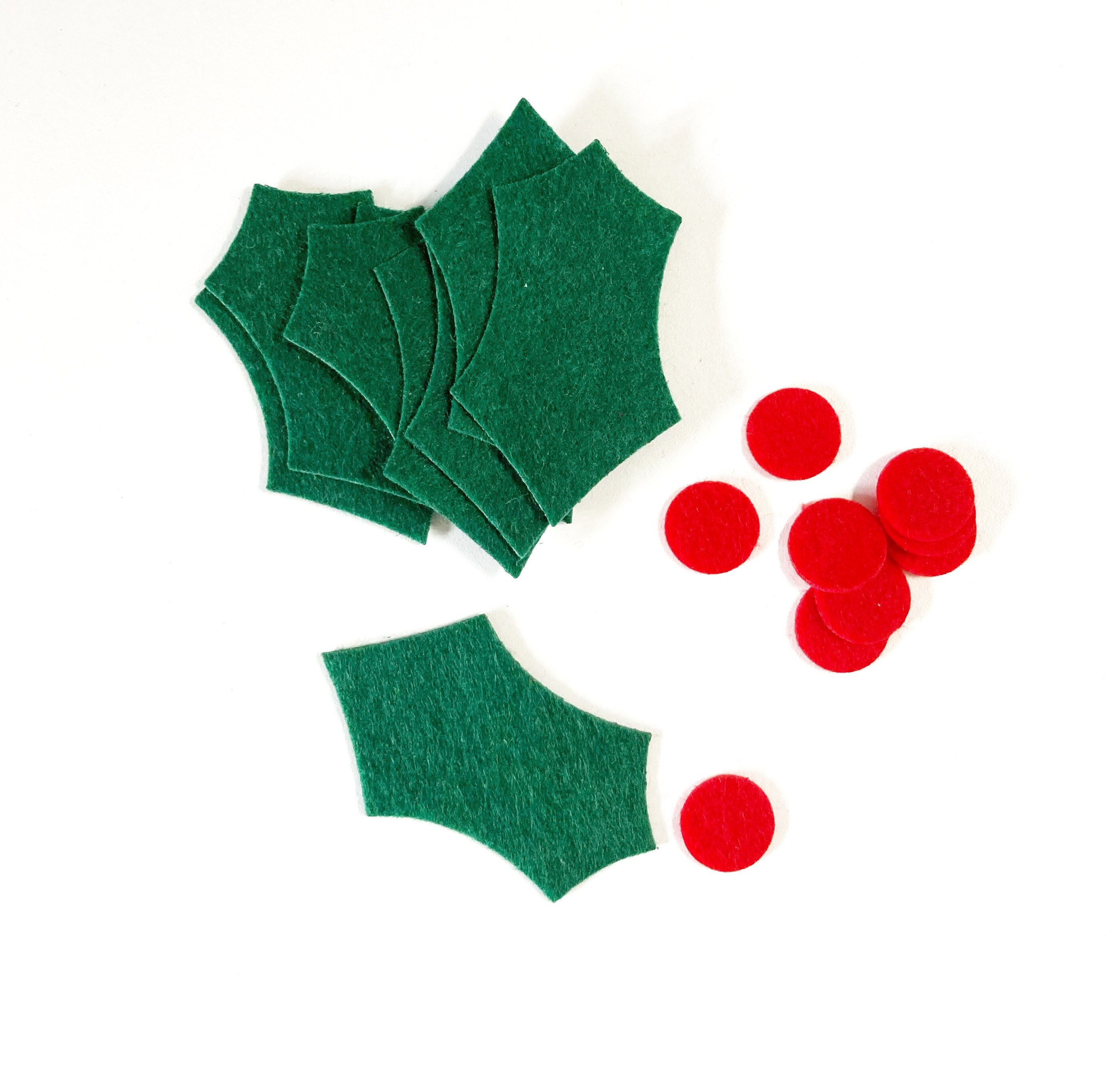Felt Holly and Berries Felt Die Cut Christmas Holly Leaves Etsy UK