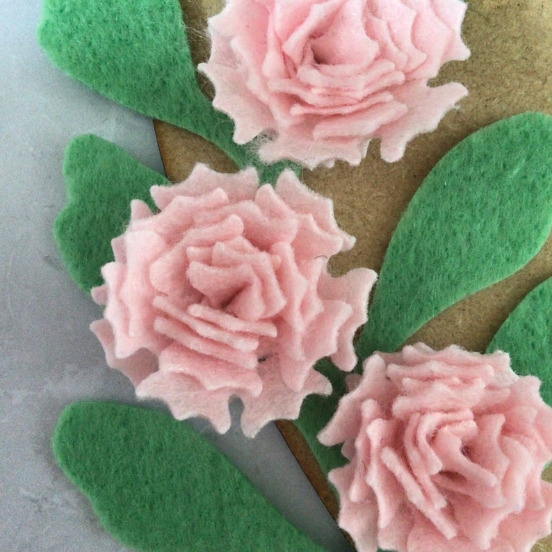 Felt Carnations, 3D Roll Up Die Cut Felt Flowers image 5