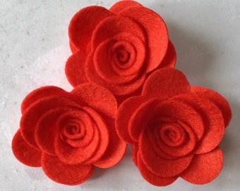 Felt Roses, Felt Die Cut Rose Flowers, (Medium)