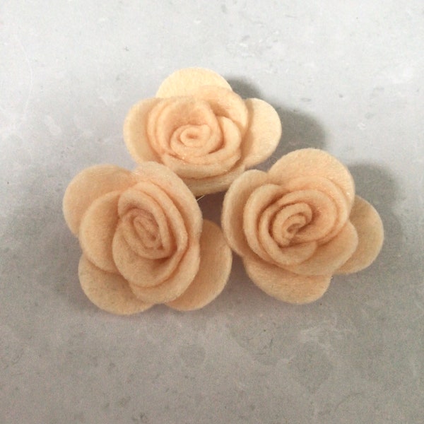 Felt Rosebuds, Felt Die Cut Rosebud Flowers, 3D Rosebuds