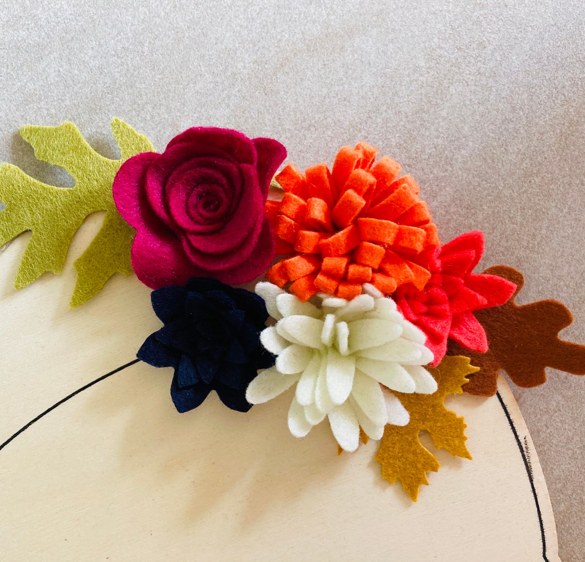 Autumn Felt Flower Kit Felt 3D flowers Roll up felt flowers Etsy