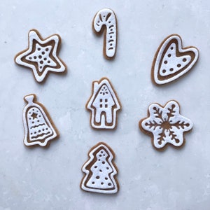 7 Filz Lebkuchen & Zuckerguss Kekse, Filz Weihnachtsplätzchen Ornament Kit