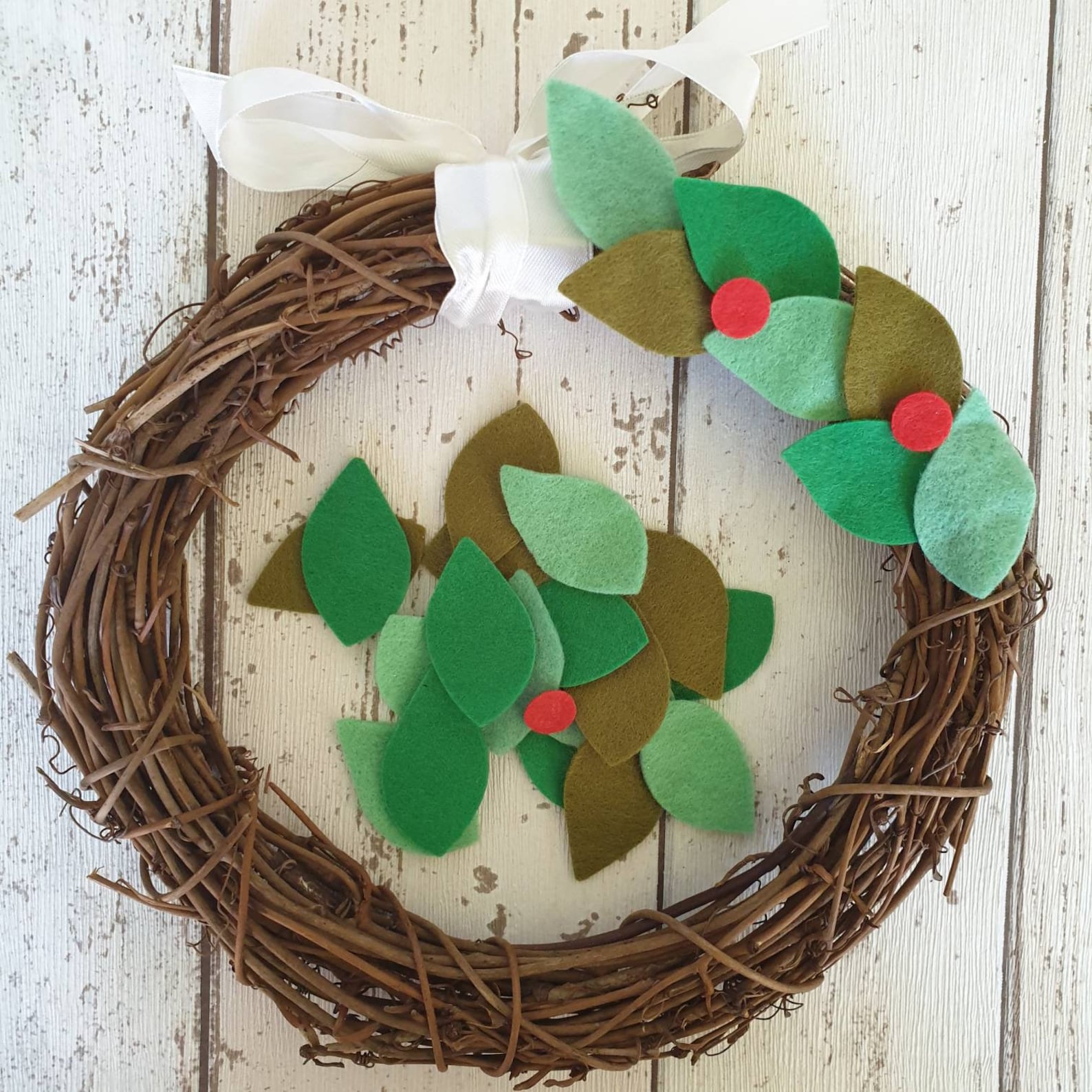 Green Felt Leaves Die Cut Felt Leaf Kit Etsy