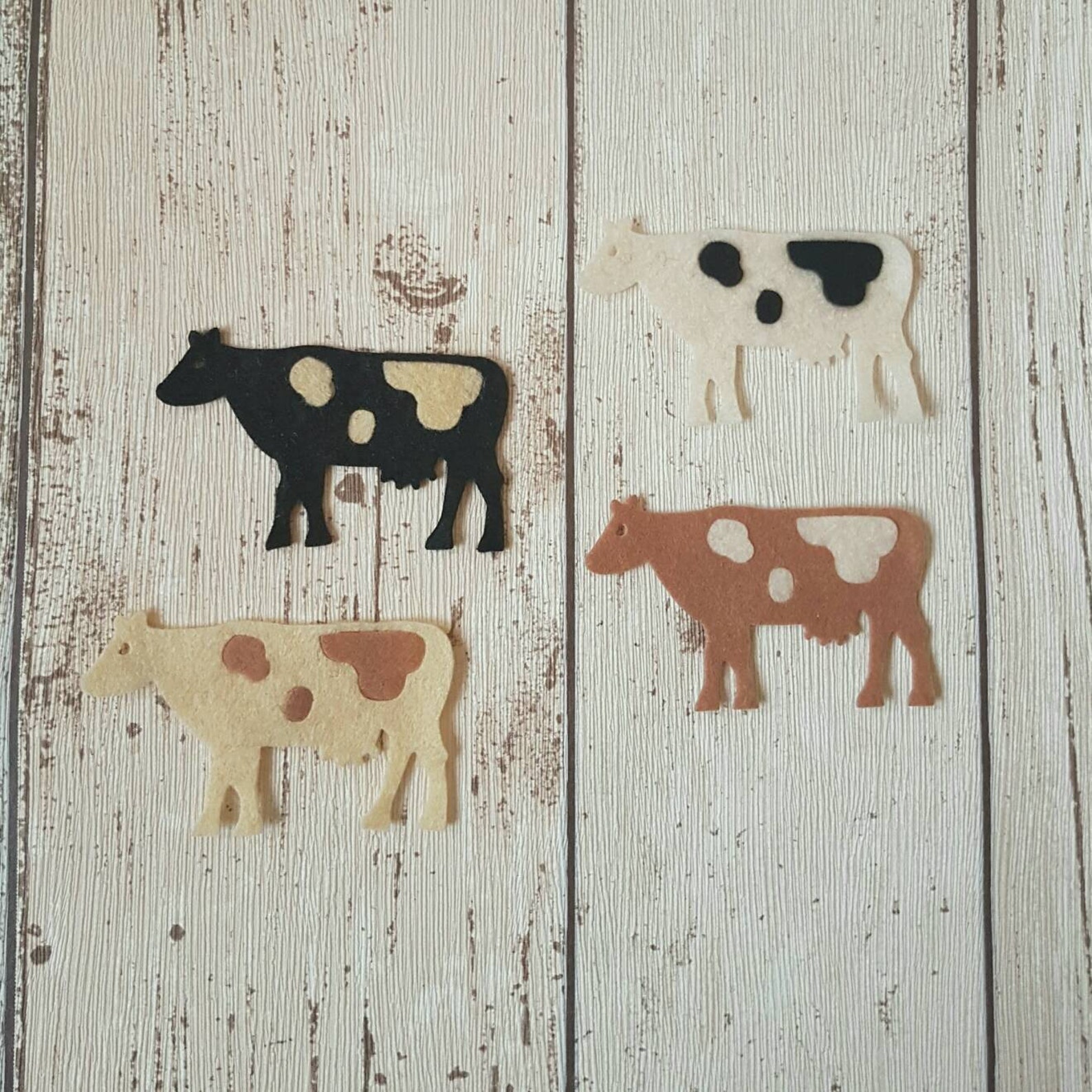 Felt Cows Die Cut Felt Cows Etsy