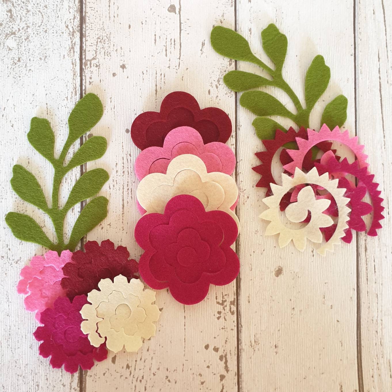 Pink Felt Flower Kit Felt 3D Flowers Roll up Felt Flowers Etsy UK