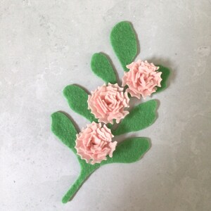 Felt Carnations, 3D Roll Up Die Cut Felt Flowers image 2