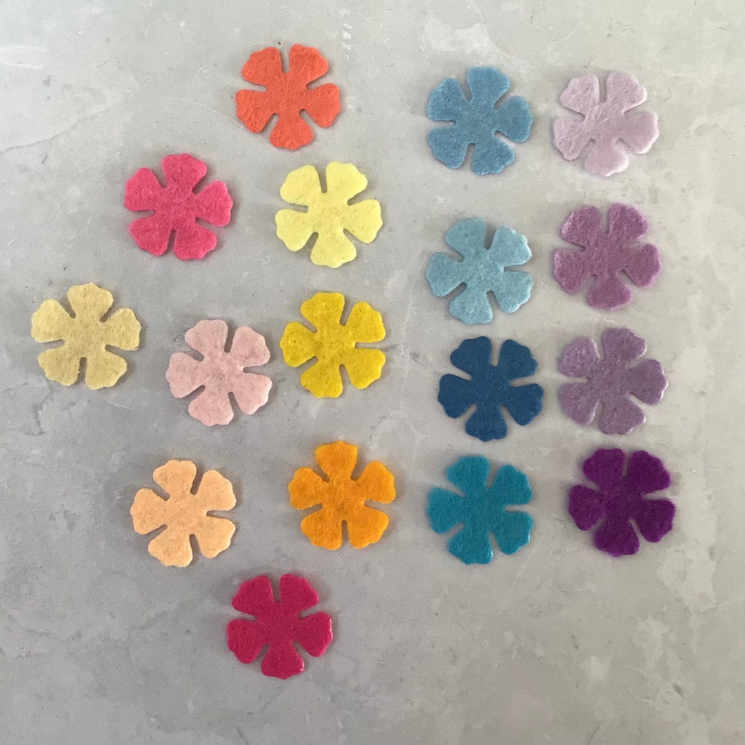 Mini Felt Flowers, Die Cut Felt Flowers Etsy