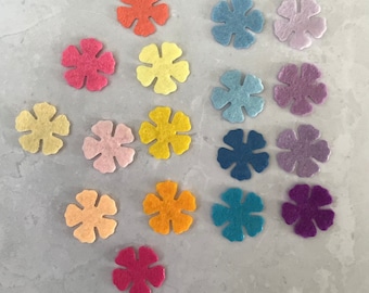 Mini Felt Flowers, Die Cut Embellishments, 2cm, 20 Pcs