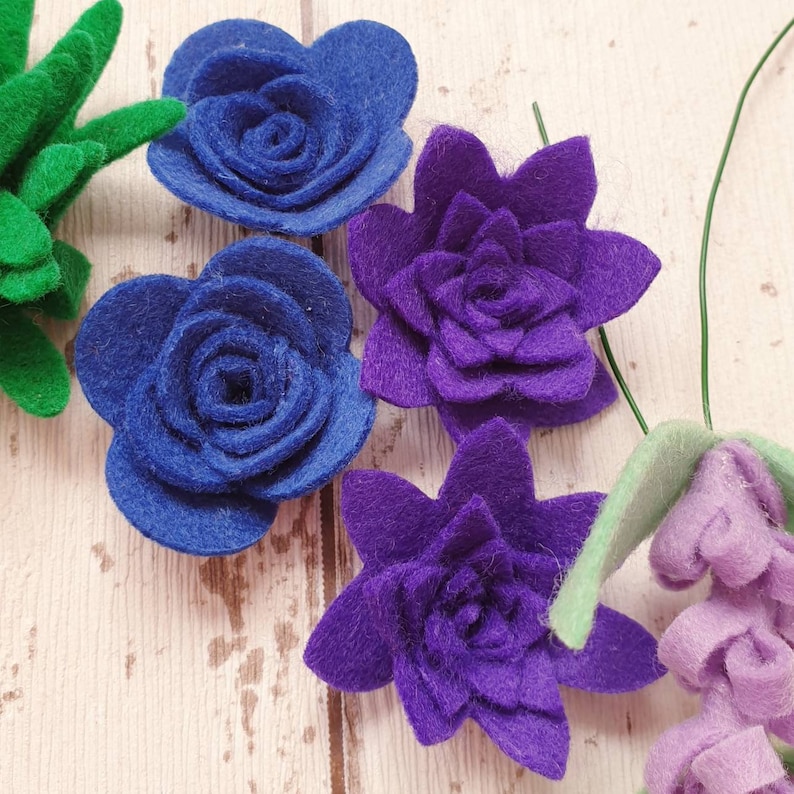 Rainbow Felt Flower Kit Felt 3D Flowers Roll up Felt Etsy UK