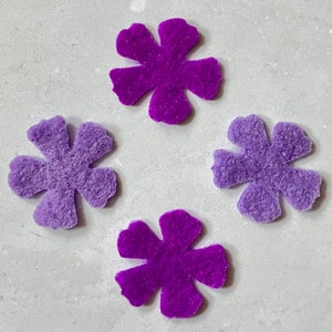 Small Lilac Felt Flowers, Die Cut Felt Flowers, Purple Felt Flowers image 2