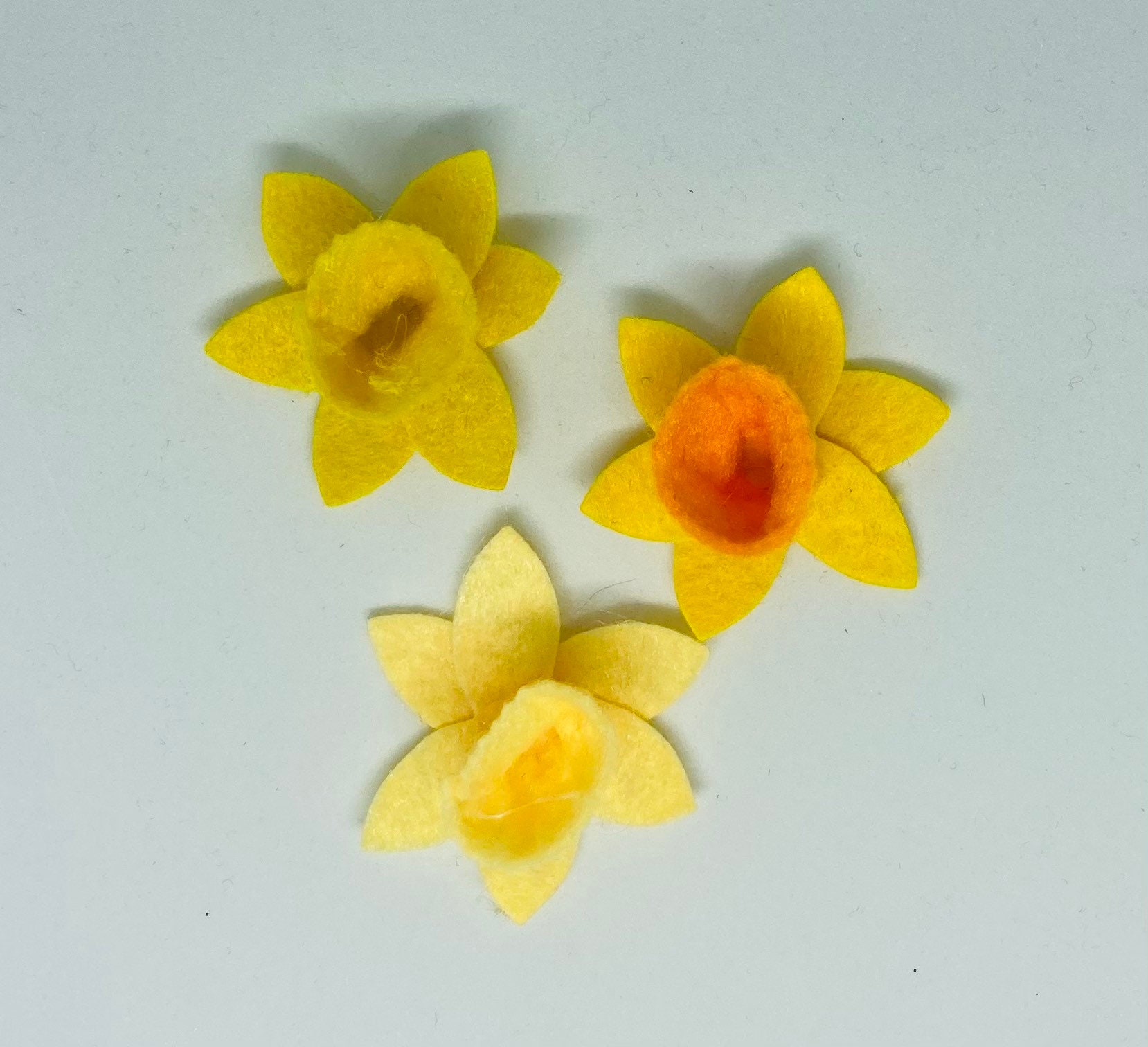Felt Daffodil Flowers Felt die cut flowers DIY Flower Kit Etsy