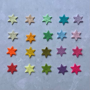 Mini stelle in feltro, stelle in feltro fustellate