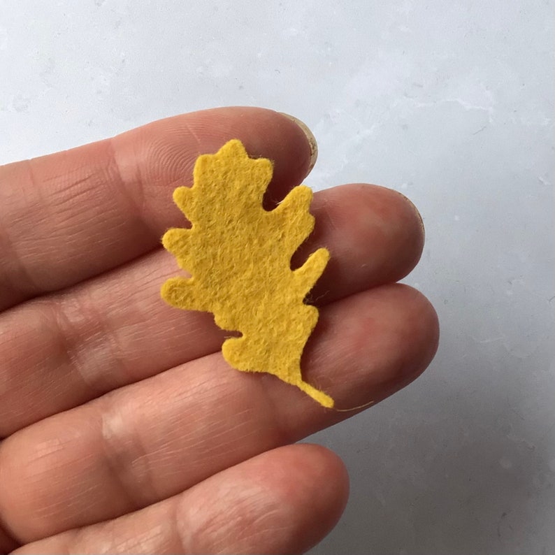 Small Felt Oak Leaves, Die cut oak leaves, Felt Autumn Leaves image 4