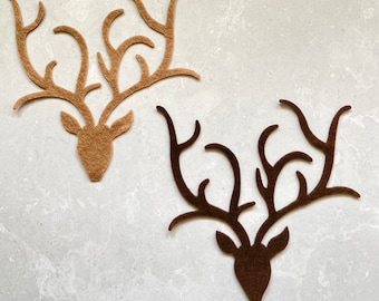 Extra Large Felt Stag Heads, Felt Die Cut Reindeer