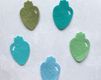 Die Cut Felt Christmas Lights, Craft Embellishments