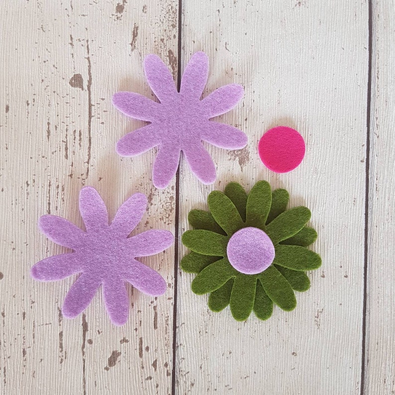 Multicoloured Felt Daisy Flowers LARGE Felt Die Cut Daisies Etsy
