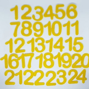 Vilt adventskalendernummers (stijl 2), gestanste nummers, doe-het-zelf adventskalender