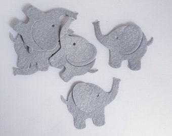 Elefantes de fieltro, 3D, elefante troquelado