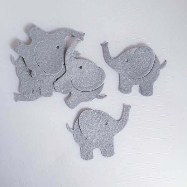 Éléphants en feutre, 3D, éléphant découpé