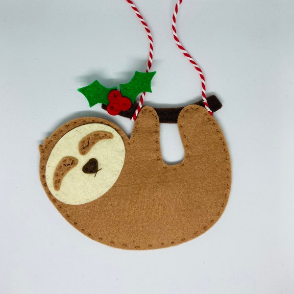 Sew Your Own Felt Sloth Christmas Ornament Kit