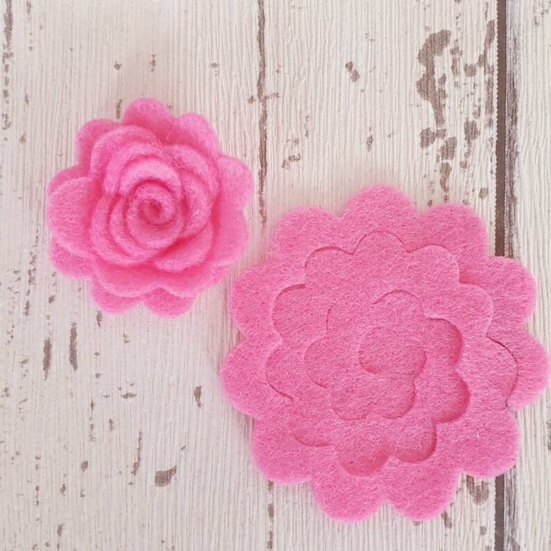 Small Felt Roses Felt Die Cut Rose Flowers 3D Roses Etsy UK