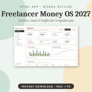 Freelancer Money OS 2027 Aplicativo de Orçamento e Rastreamento de Renda Offline HTML para Autônomos e Renda Irregular