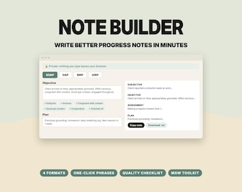 Progress Note Builder App for Social Workers | SOAP, DAP & BIRP Notes