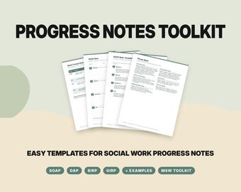 Progress Notes Toolkit for Social Workers | SOAP, DAP & BIRP Note Templates with Examples