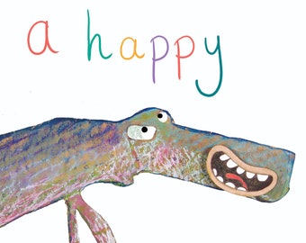 Happy Hippo greeting card