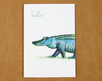 Hello Crocodile Greeting Card