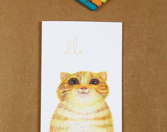 Hello Tabby Cat Greeting Card