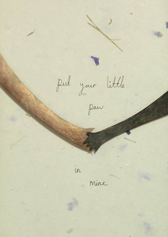 Put Your Little Paw in Mine/ Greeting Card/ Blank Inside.