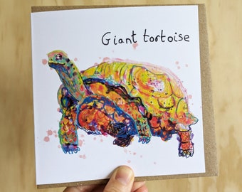 A Giant Tortoise Greeting Card / Birthday and Occasion / Blank Inside