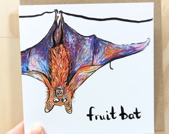A Fruit Bat Greeting Card / Birthday and Occassion / Blank Inside