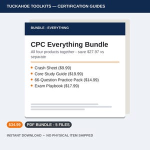 CPC Medical Coding Everything Bundle | Study Guide Practice Questions Playbook | PDF