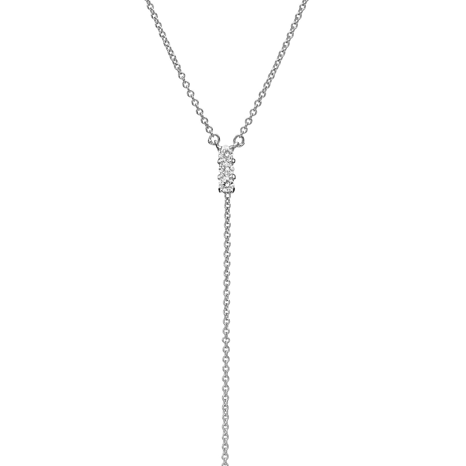 Diamond Y Necklace in Solid Gold Dainty Lariat Drop Chain Etsy