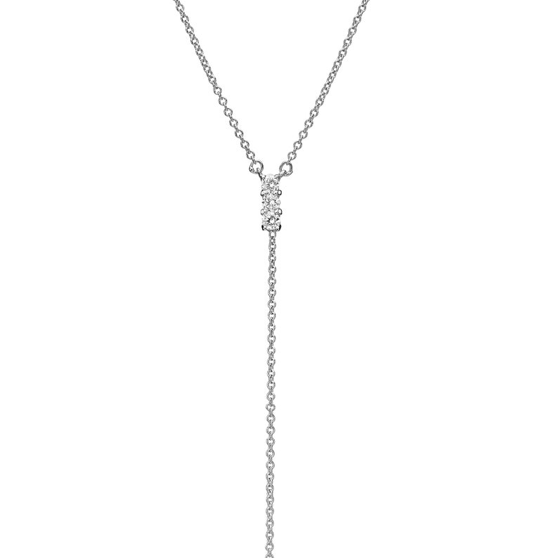 Diamond Y Necklace in Solid Gold Dainty Lariat Drop Chain - Etsy