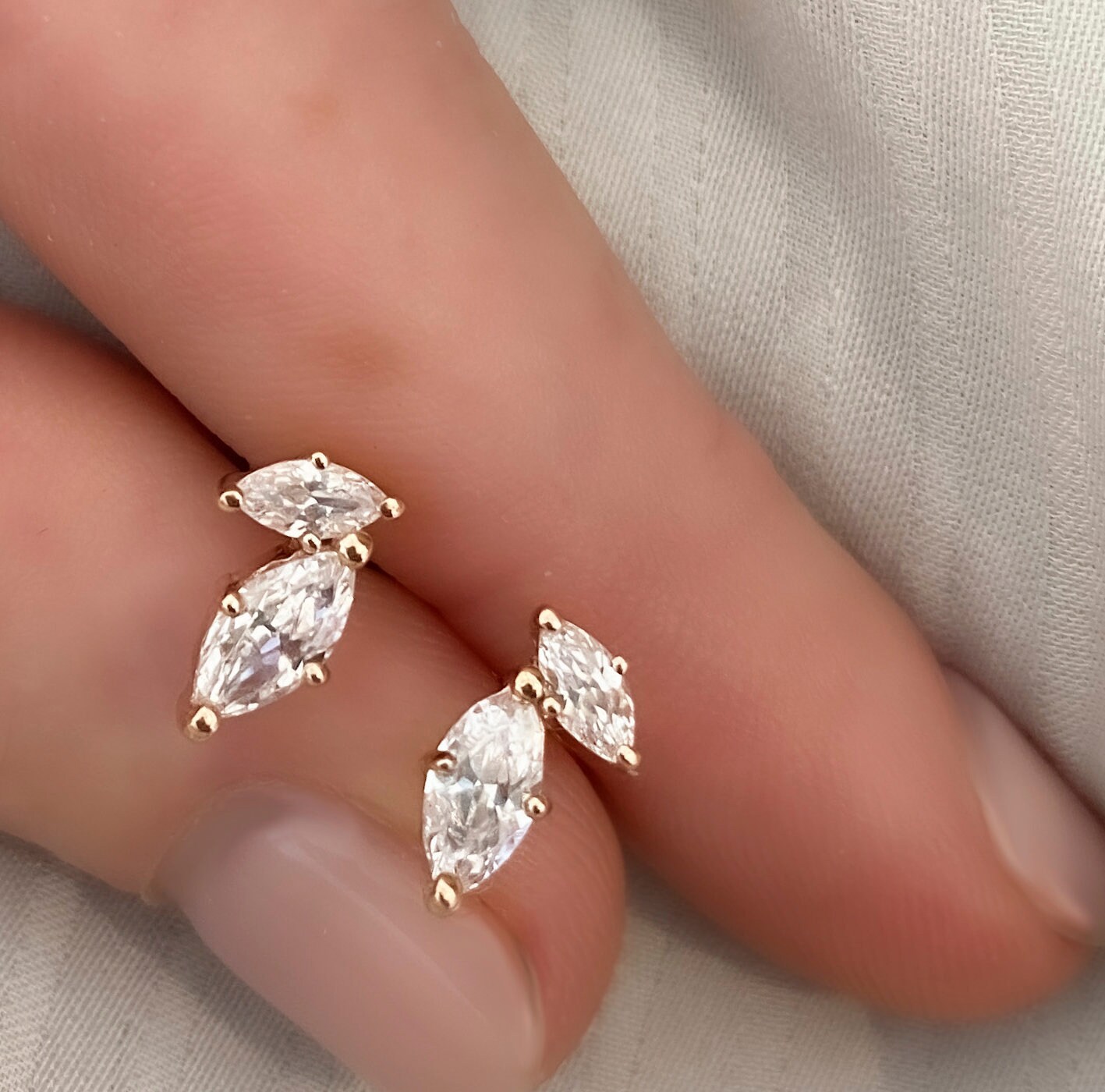 Marquise diamond earrings studs deals