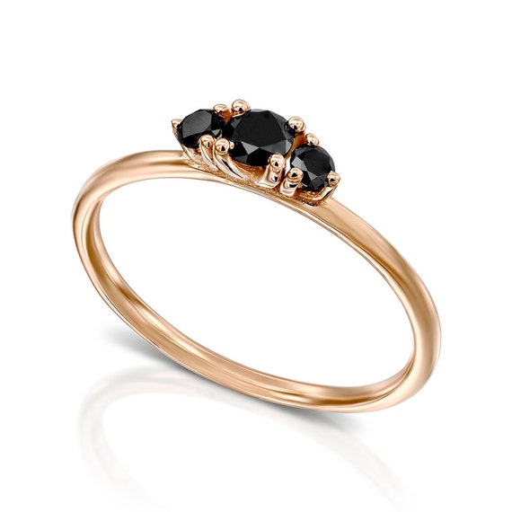 Small black diamond best sale ring