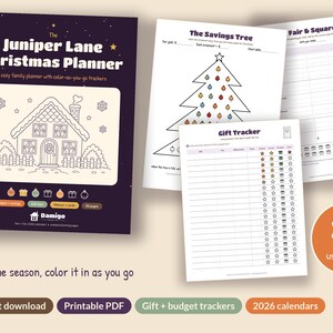 Christmas Planner Printable 2026, Gift List, Budget Per Child and Menu Planner