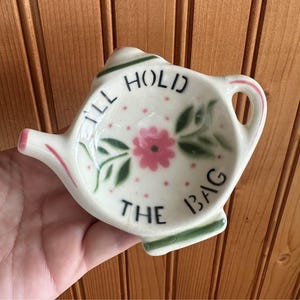 Vintage Cardinal Japan 1950s ceramic tea bag holder spoon rest