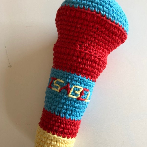 Pattern Only Stuffed Crochet Customized Toy Microphone Red Yellow Blue