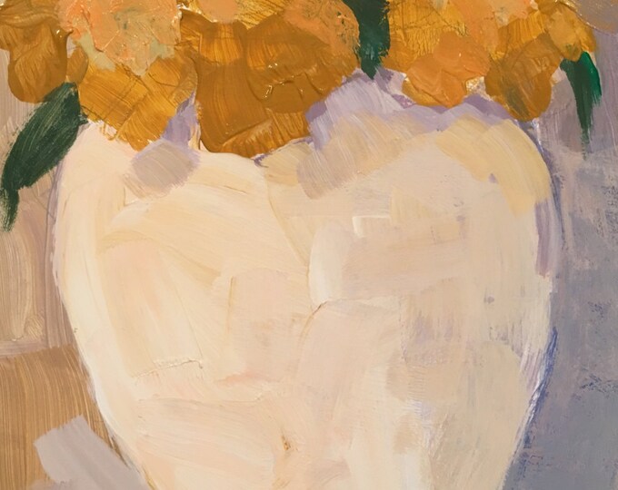 Art and Collectibles Flowers Still Life Floral Painting Yellow Etsy