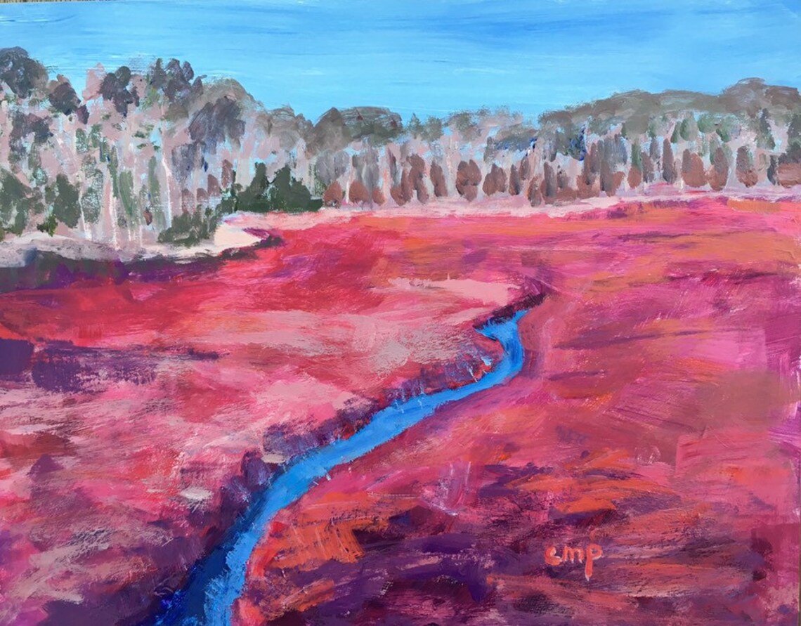 Cranberry Bog Original Acrylic Painting on 8x10 Inch Etsy