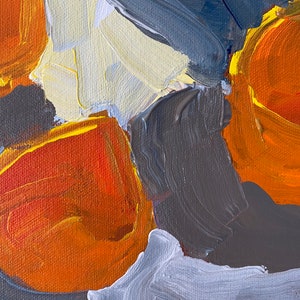 Original abstract acrylic still life 9x12 by Christine Parker, modernimpressionist, oranges image 5