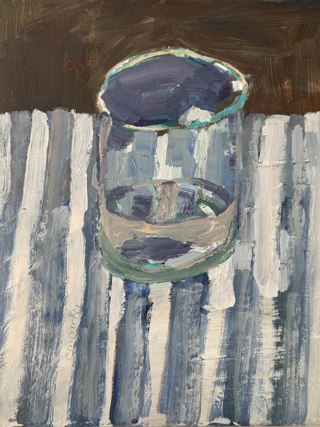Glass of Water Still Life Original Acrylic Painting by Christine Parker ...