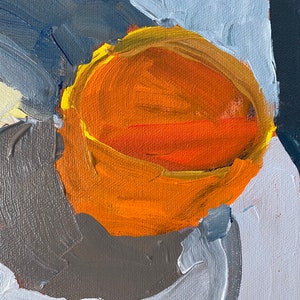 Original abstract acrylic still life 9x12 by Christine Parker, modernimpressionist, oranges image 4