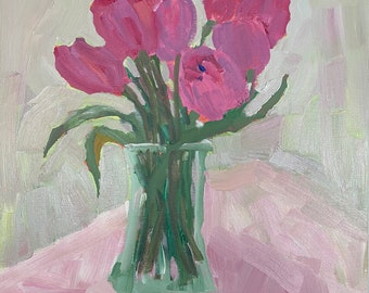 Original still life by Christine Parker, modernimpressionist acrylic 20x16x3/4 inch stretched canvas